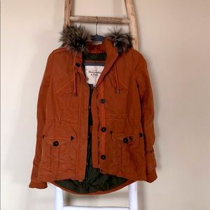 Abercrombie jacket with faux fur hood
